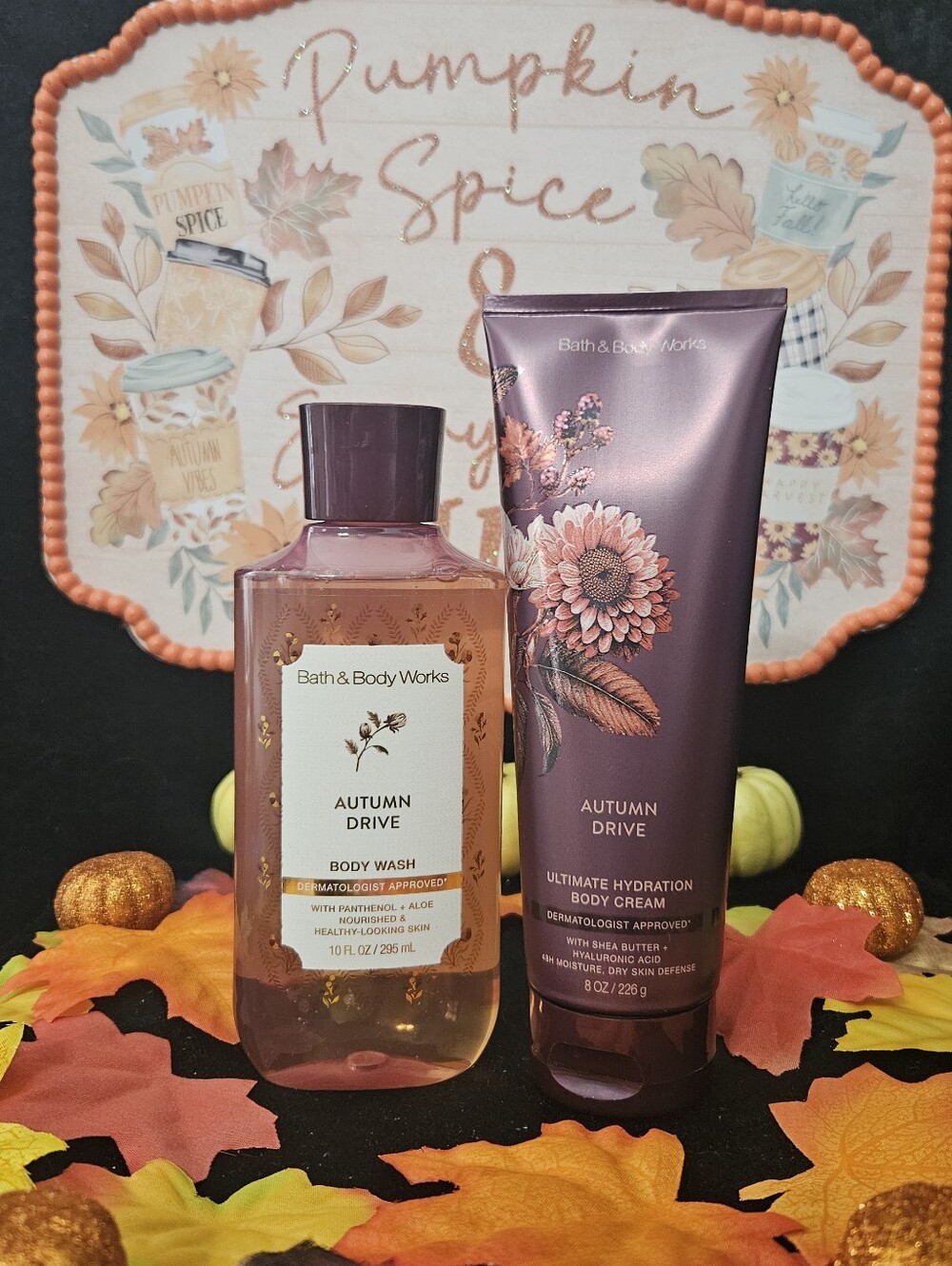 NWT Bath & Body Works Autumn Drive 2-piece Set - Purple & White